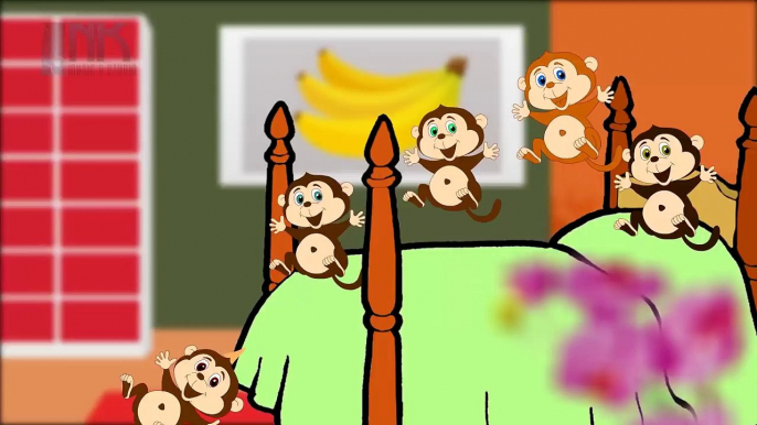 Five Little Monkeys Jumping on the Bed Nursery Rhyme - Cartoon Animation Rhymes Songs for Children