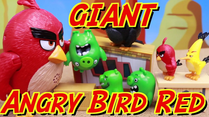 Angry Birds Giant Red Bird Attacks Bad Piggies with Egg Explosion Parody of Angry Birds Movie Toys