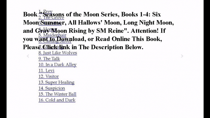 Download Seasons of the Moon Series, Books 1-4: Six Moon Summer, All Hallows' Moon, Long Night Moon, and Gray Moon Risin