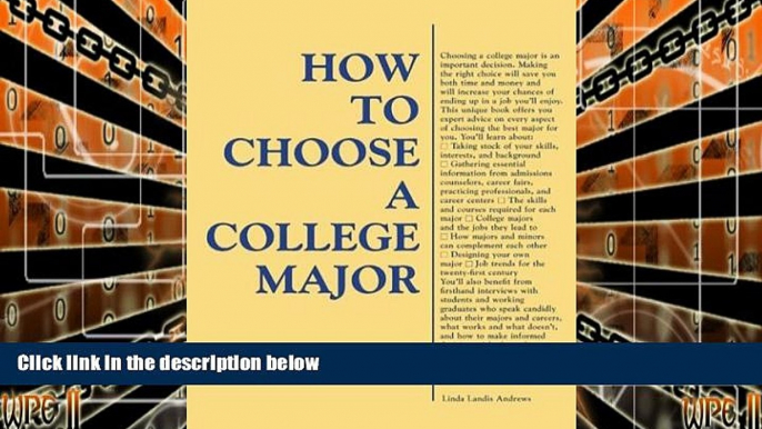 Audiobook How to Choose a College Major Linda Landis Andrews On CD