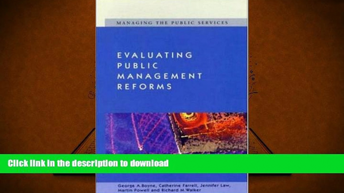 READ Evaluating Public Management Reforms: Principles and Practice Full Book