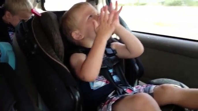 Silly Baby Entertains Himself on a Roadtrip