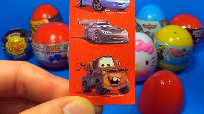 18 Surprise eggs Kinder Surprise SpongeBob Disney PLANES Cars HELLO KITTY SPIDER-MAN TOY Story!