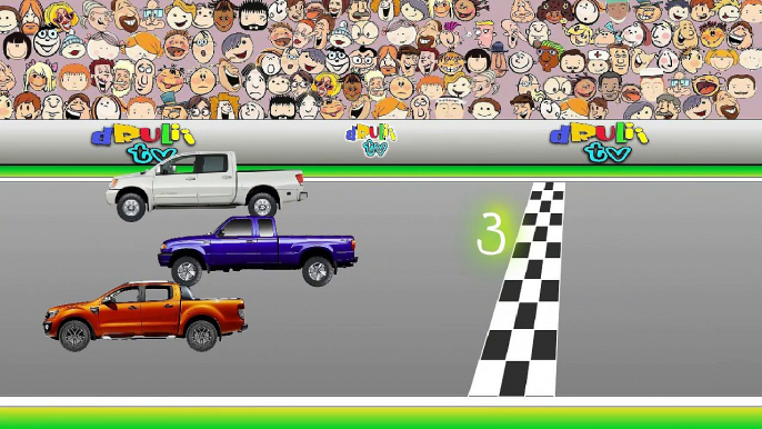 Vehicles for children Cars Race | Racing car for kids | Police car Monster trucks & +