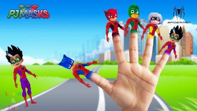 PJ Masks Spiderman Finger Family Song Disney PJ Masks Turns Spiderman Finger Family Nursery Rhymes