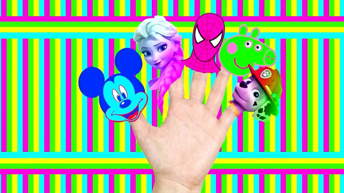 Finger Family collection Spiderman Frozen Elsa Peppa pig Lollipop Nursery Rhymes Lyrics for Kids