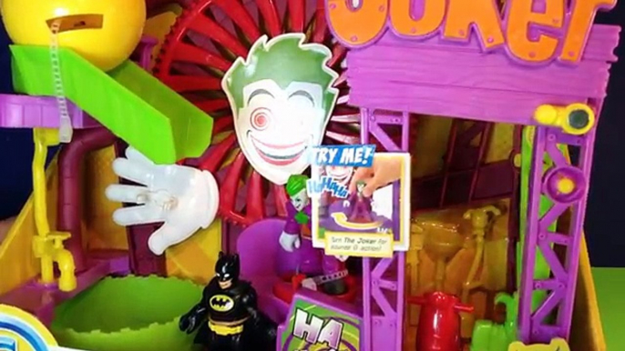 Imaginext unboxing Joker Laff Factory w/ Batman & Joker figures & vehicle! DC Super Friends Toys!