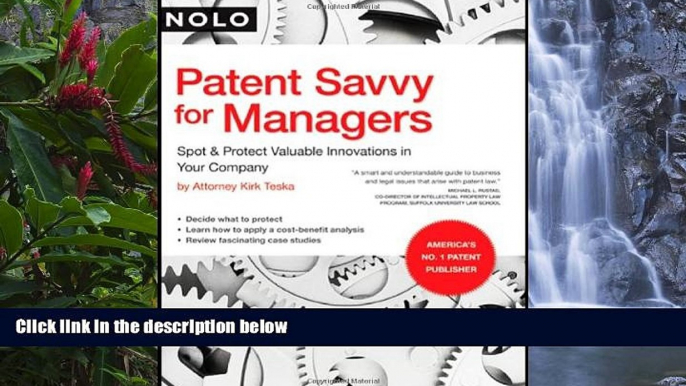 Buy Kirk Teska Attorney Patent Savvy for Managers: Spot   Protect Valuable Innovations in Your