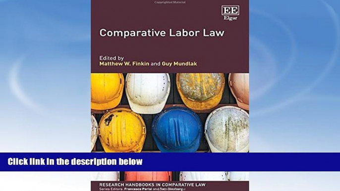 Buy  Comparative Labor Law (Research Handbooks in Comparative Law series) Matthew W. Finkin  Full