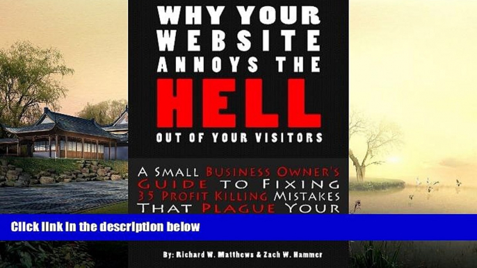 Pre Order Why Your Website Annoys The Hell Of Your Visitors: A Small Business Owner s Guide to