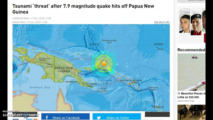 Massive 8.0 Earthquake Papua New Guinea! Tsunami Warnings Issued!