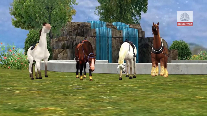 Finger Family Nursery Rhymes for Children Horse Cartoons | Finger Family Children Nursery Rhymes