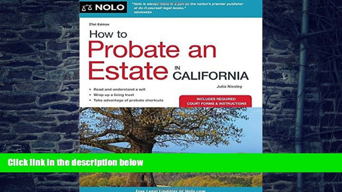 Buy  How to Probate an Estate in California (How to Probate an Estate in Calfornia) Julia Nissley