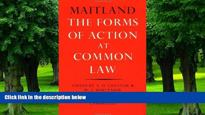 Buy NOW  The Forms of Action at Common Law: A Course of Lectures Frederic William Maitland  Book