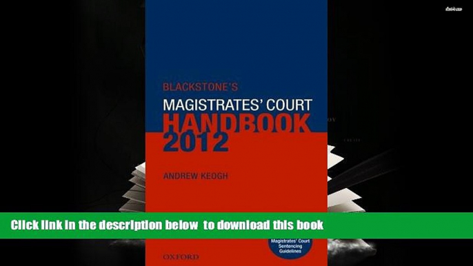 FREE [DOWNLOAD]  Blackstone s Magistrates  Court Handbook 2012  DOWNLOAD ONLINE