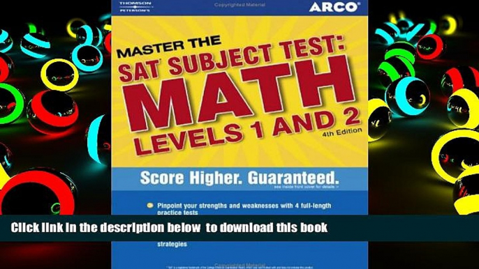 BEST PDF  Master SAT II Math 1c and 2c 4th ed (Arco Master the SAT Subject Test: Math Levels 1