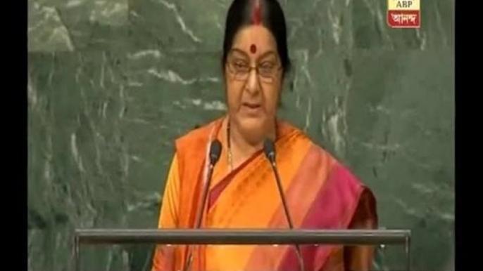 Indian external affairs Minister Sushma Swaraj attacks pakistan on Baluchistan issue in he