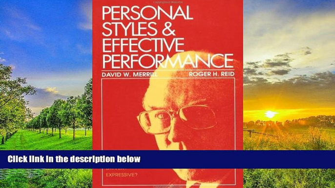 Price Personal Styles   Effective Performance David W. Merrill On Audio