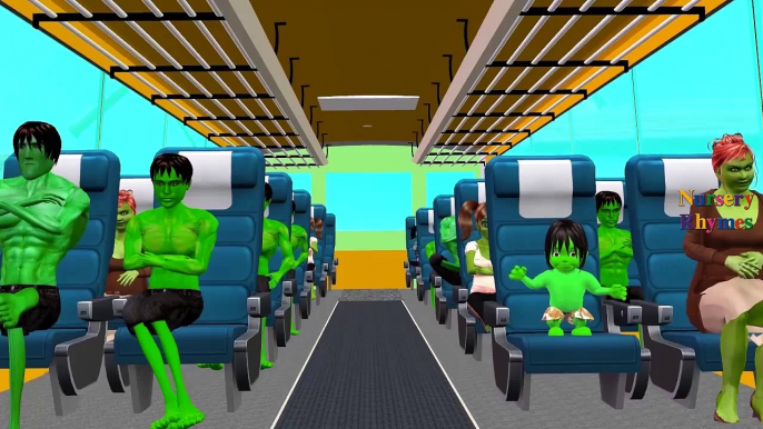 Batman Hulk Ironman Cartoons Wheels On The Bus Go Round And Round Nursery Rhymes for Children 3D