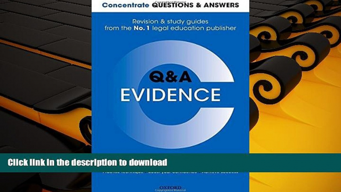 BEST PDF  Concentrate Questions and Answers Evidence: Law Q A Revision and Study Guide