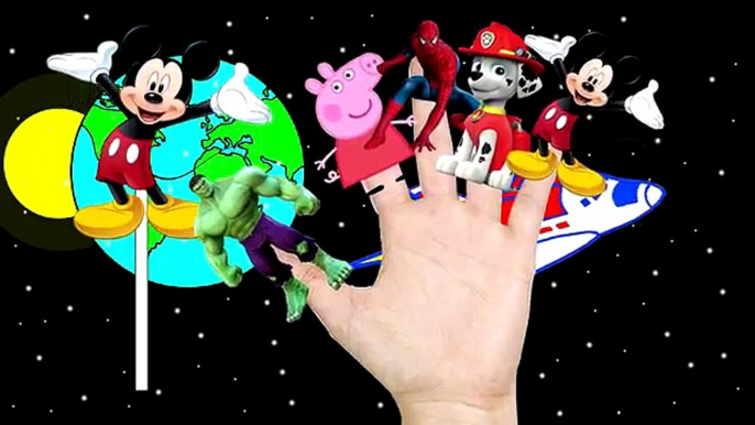 Paw Patrol Peppa pig and Spiderman Finger Family song for kids collection Nursery Rhymes lyrics