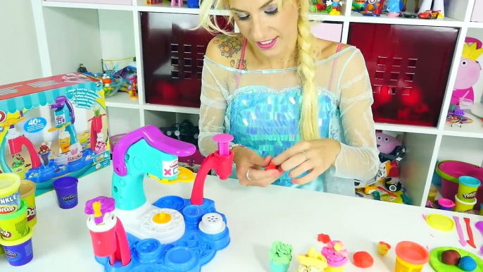 Frozen Elsa Play Doh Ice cream maker Playdough icecreams cone & sundae creations