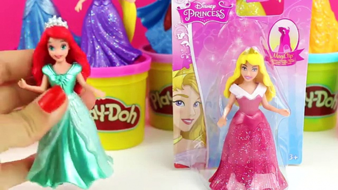 Play Doh Disney Princess Magic Clip Dolls Belle Ariel Cinderella playdough dress