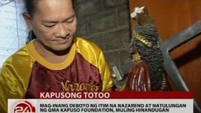 Mag-inang deboto ng Itim na Nazareno at natulungan ng GMA Kapuso Foundation, muling hinandugan