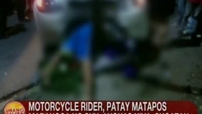 UB: Motorcycle rider sa QC, patay matapos mabangga ng SUV; angkas niya, sugatan