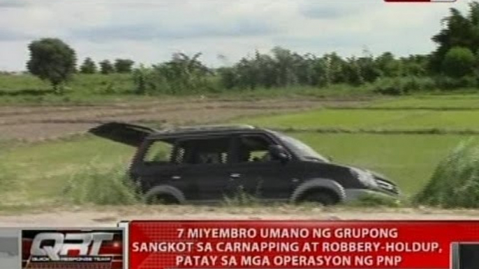 7 sangkot umano sa carnapping, kidnapping at robbery holdup, napatay ng mga pulis