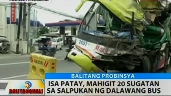 BT: Isa patay, mahigit 20 sugatan sa salpukan ng dalawang bus