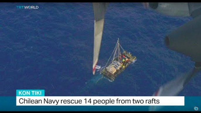 Chilean Navy rescue 14 people from two rafts