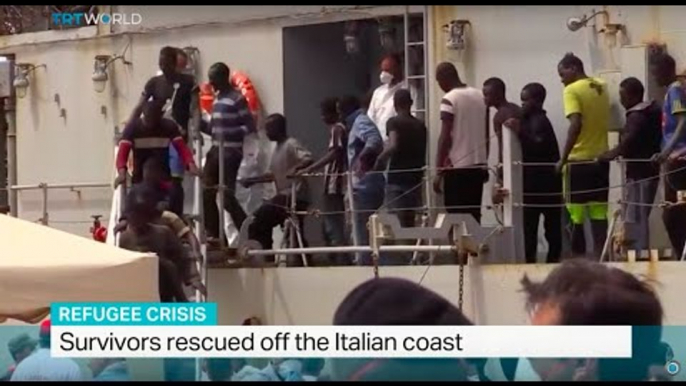 Refugees rescued off the Italian coast, Iolo ap Dafydd reports