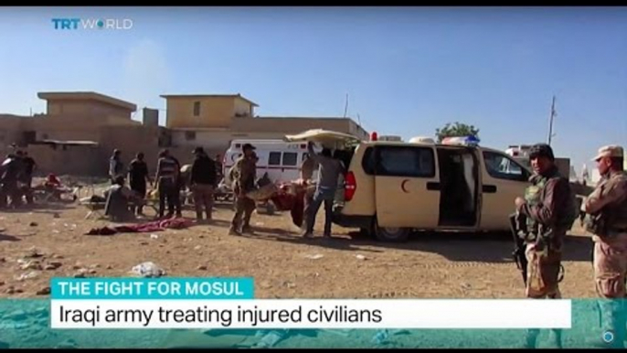 The Fight For Mosul: Iraqi army treating injured civilians