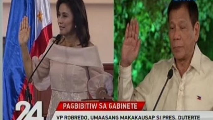 24 Oras: VP Robredo, umaasang makakausap si Pres. Duterte matapos ang kanyang pagbibitiw sa gabinete