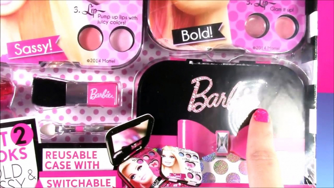 Barbie GLAM On the Go Makeup Stylist Palette! 2 Looks BOLD & SASSY! Eye Shadow Lip Gloss!