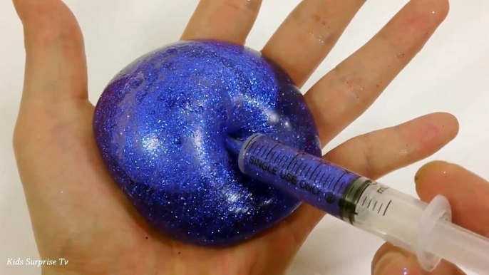 How To Make Glitter Powder Slime Syringe Water Balloon - The Farmer In The Dell Song