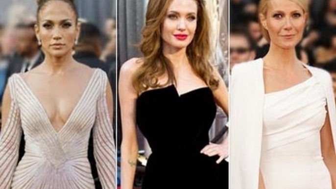 Oscar Red Carpet: Fashion At 84th Academy Awards, 2012 Ft Angelina Jolie, Jennifer Lopez, Gwyneth