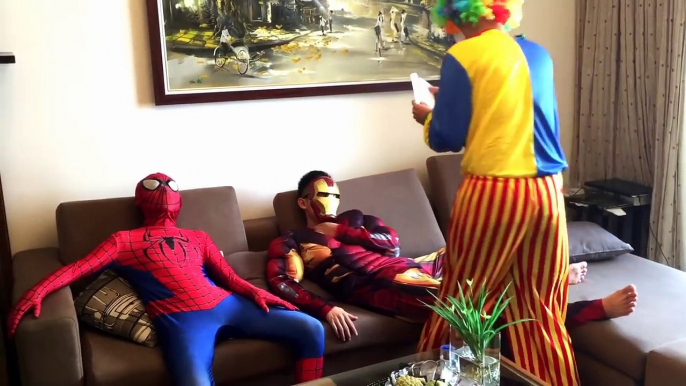 #SPIDERMAN and IRONMAN becomes Zombies w/ Evil Clown PRANK FUNNY Zombies Superheroes In Real Life :)