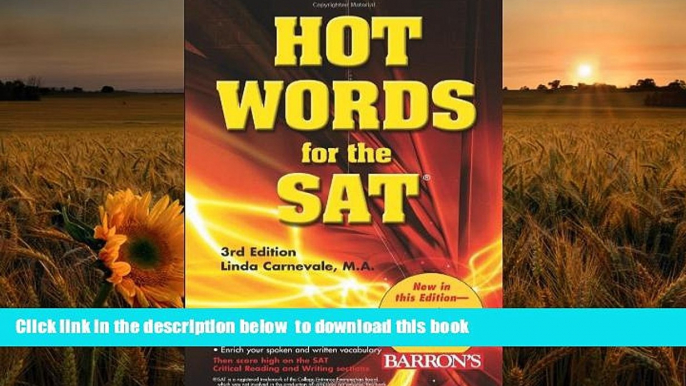 Download [PDF]  Hot Words for the SAT (Barron s Hot Words for the SAT) Linda Carnevale For Ipad