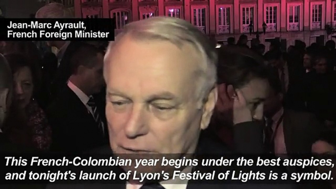 French FM launches Colombian light festival in Bogota