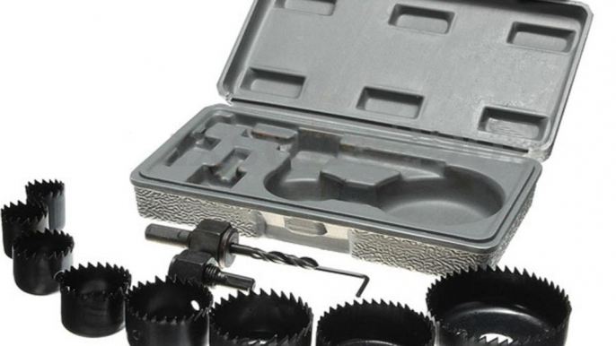 Coffret de 8 scies cloches avec 2 adaptateurs 6 pans en acier au carbone