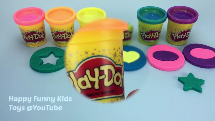 LEARNING Colors and Shapes with Glitter Play Doh Fun and Creative for Kids Toddlers and Preschoolers