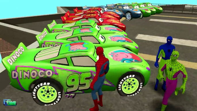 COLORS SPIDERMAN & COLORS DISNEY CARS LIGHTNING MCQUEEN NURSERY RHYMES KIDS SONGS MEGA PARTY