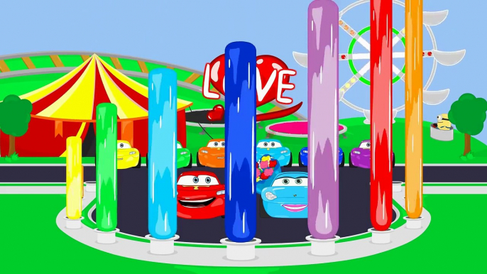 Learn Numbers & Colors with Funny Cars For Kids Spiderman and Lightning McQueen Surprise Eggs