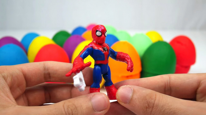 LEARN COLORS for Children w_ Play Doh Surprise Eggs Spiderman Cars 2 HULK McQueen Toys Playdough HD