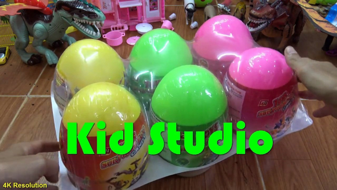 Dinosaurs surprise eggs 4k video Bóc trứng khủng long đồ chơi trẻ em Kid Studio-CHRJoJtw