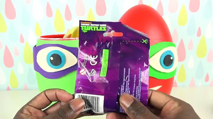 2 Giant Surprise Eggs Teenage Mutant Ninja Turtles Mashems TMNT PlayDoh Avengers Candy Kids Fun Toys