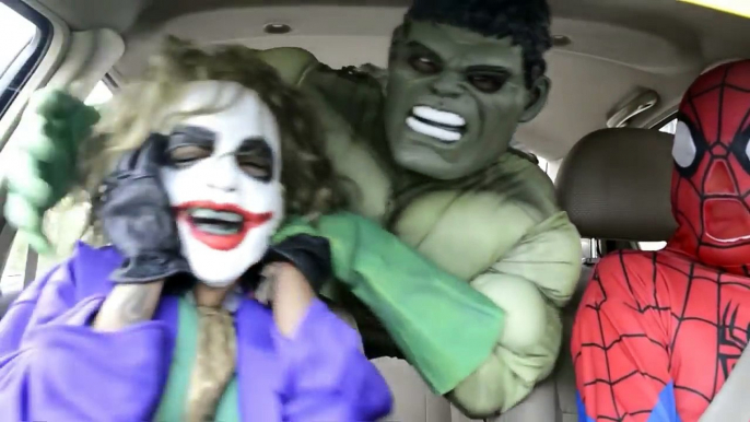 Superheroes real life Car accident| Joker gone bald| Hulk Spiderman and Joker