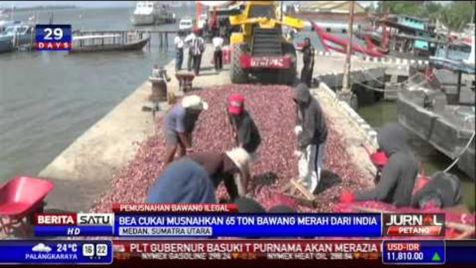 Bea Cukai Medan, Musnahkan 65 Ton Bawang Merah Selundupan